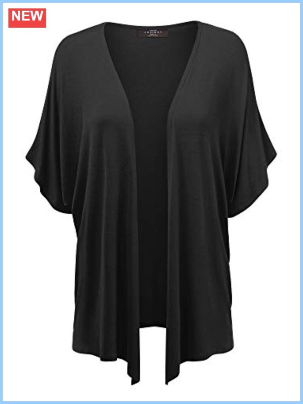 Kimono Style Short Sleeve Dolman Cardigan Lightweight Open Front Cover-Up